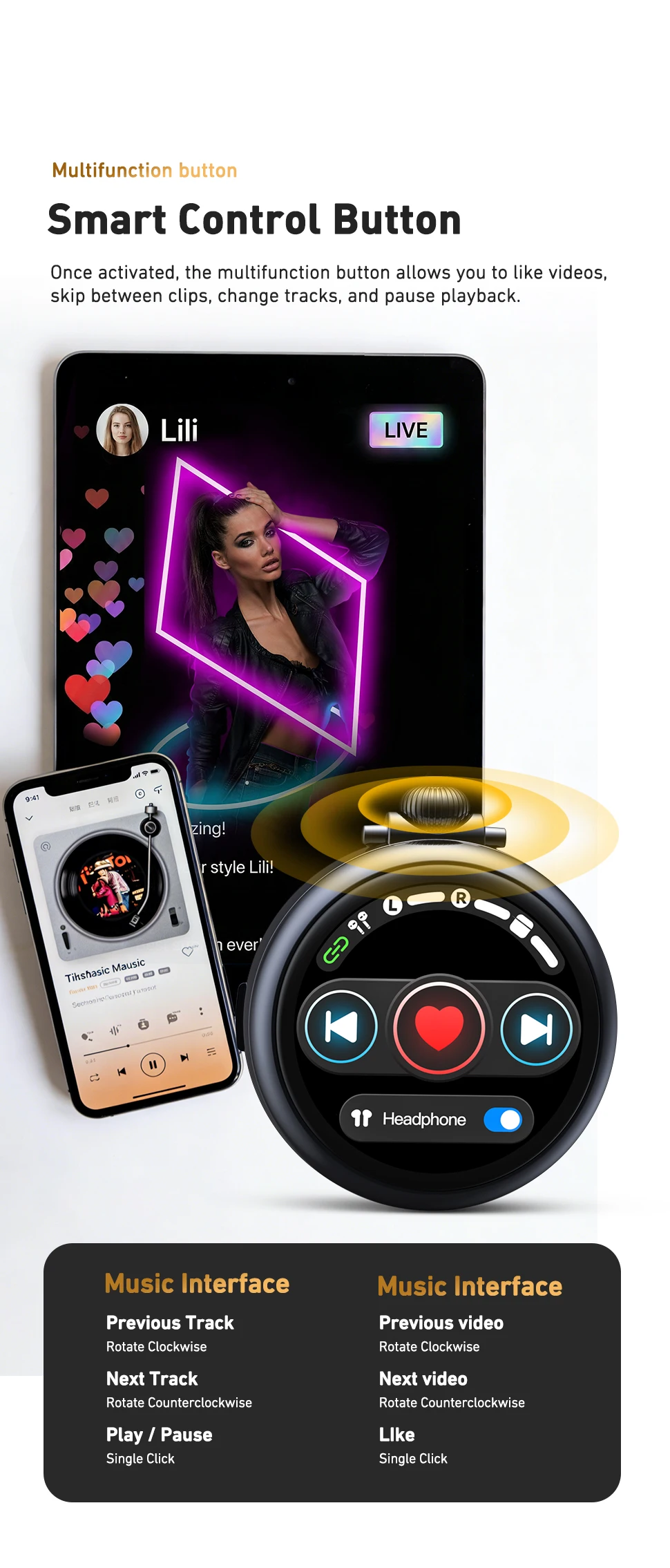 HTC NE71 KI-Übersetzer-Ohrhörer mit Langer Akkulaufzeit, Tragbarem Trageband, Kabellose Kopfhörer, Täglicher Rundumschutz, HD-Touchscreen, Bluetooth-Ohrhörer – Detail 11