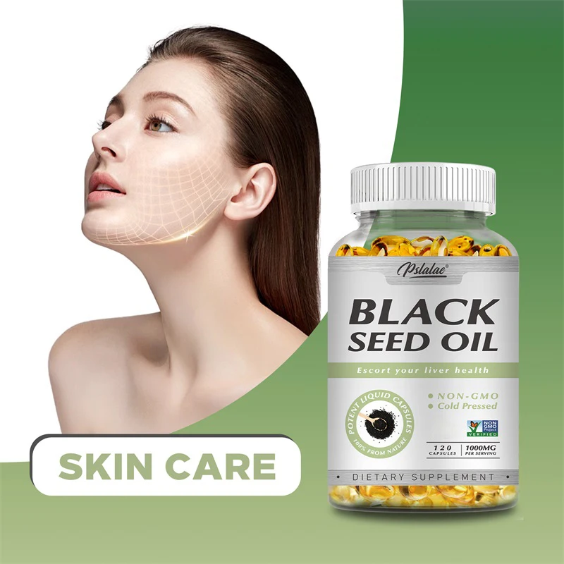 Black Seed Oil Capsules - Supports Digestive Health, Immune Support, and Improved Brain Function, Gluten-Free, Non-GMO