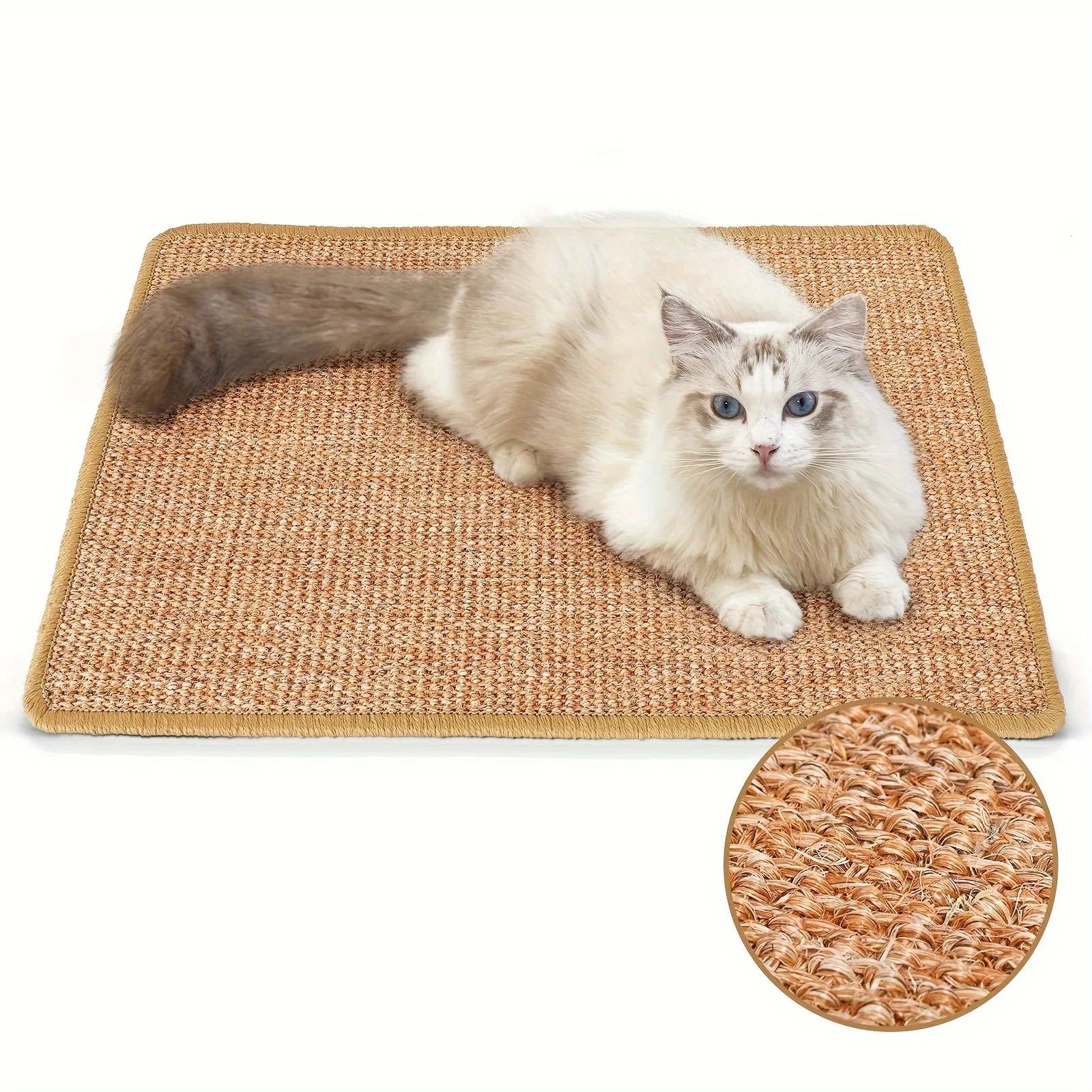 Premium Sisal Cat Scratching Mat - Furniture & Wall Protector - Ideal For Indoor Cats, Promotes Healthy Scratching Habits