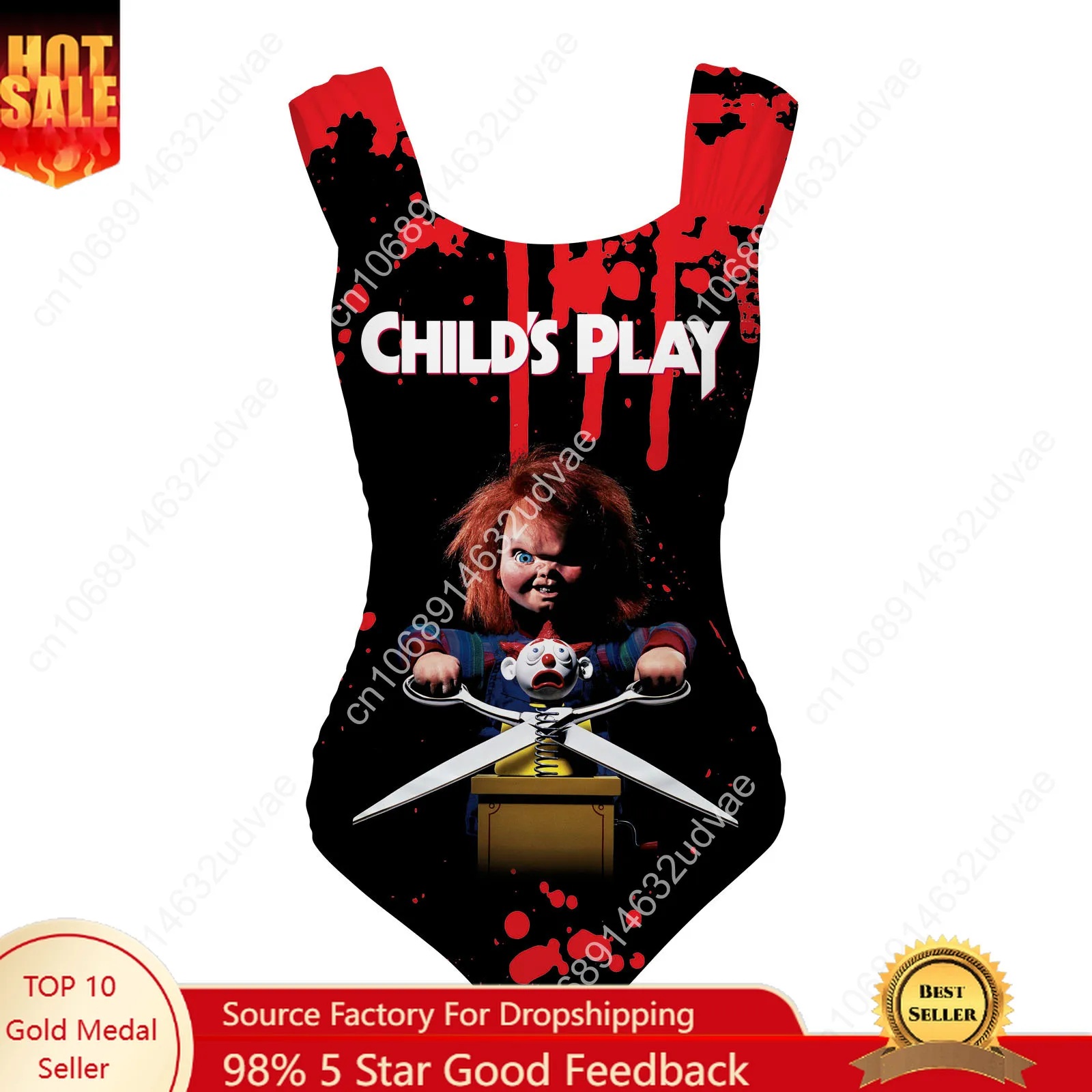 

Childs Play One Piece Swimsuit Wide Strap Women Bathing Suits Personalized Swimwear Pool Party Sexy Bikini Customize Beachwear