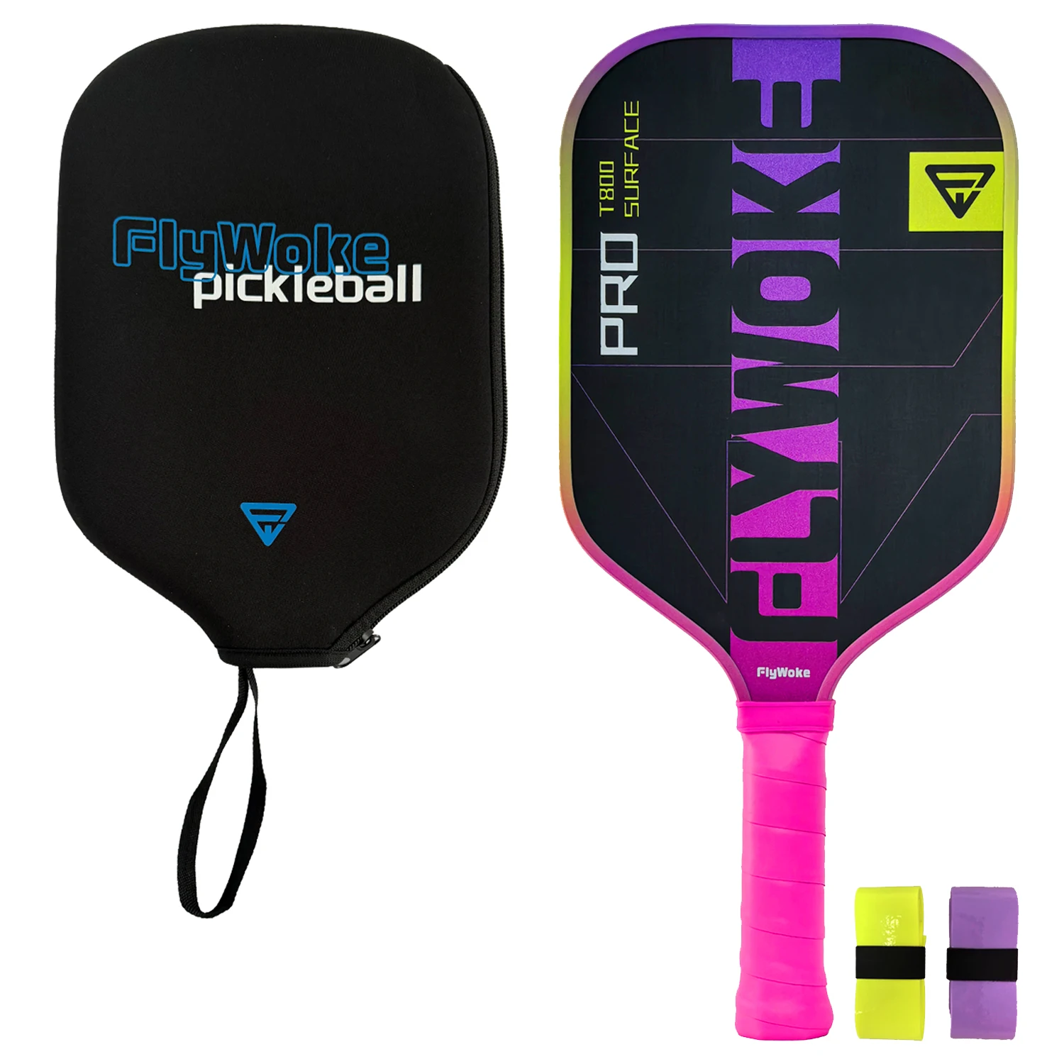 FlyWoke-T800 Carbonfaser-Pickleball-Schläger. Strukturierte Matte Oberfläche. Hohe Reibung. Großer Sweet Spot. Schneller Angriff. – Detail 7