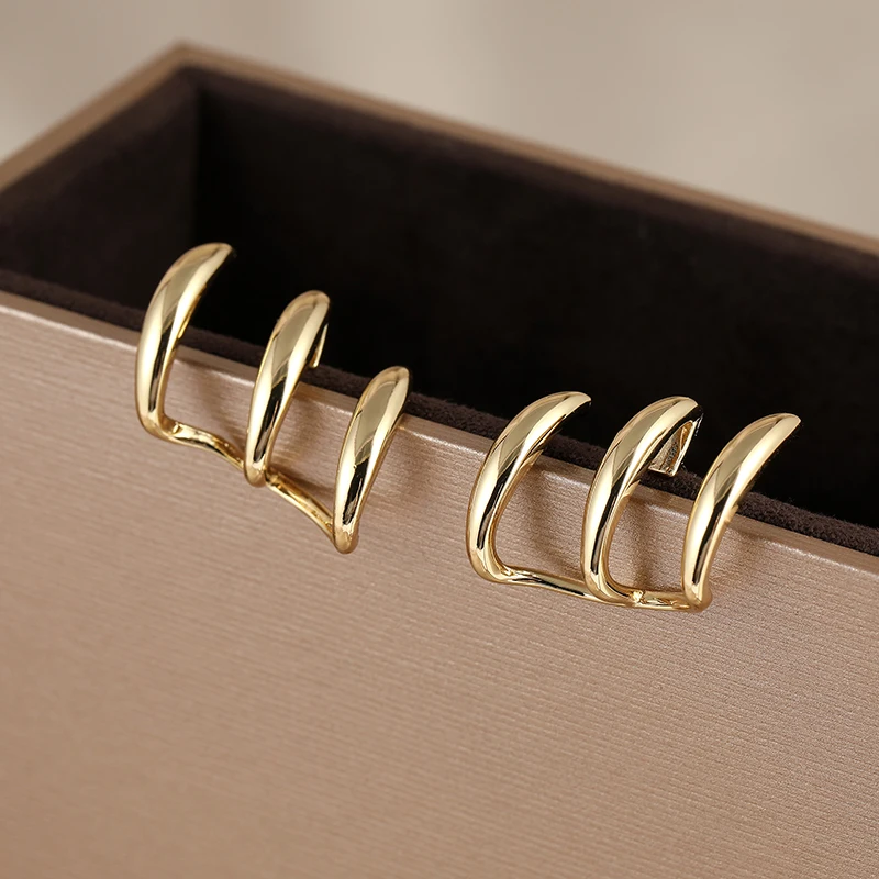 Newest Claw Design Stud Earrings Women Fashionable Three Claw Design Earrings Chic Versatile Female Ear Piercing Jewelry