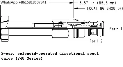 DLDF XCN Sun Hydraulics Valves 2-way, solenoid-operated directional spool valve (740 Series)