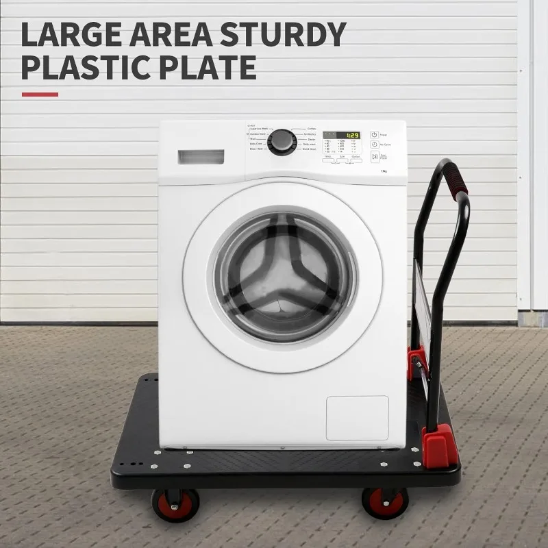 Platform Truck Push Cart Dolly, Foldable Hand Trucks with 1000LB Weight Capacity 36x24Inch Large Size for Easy Storage