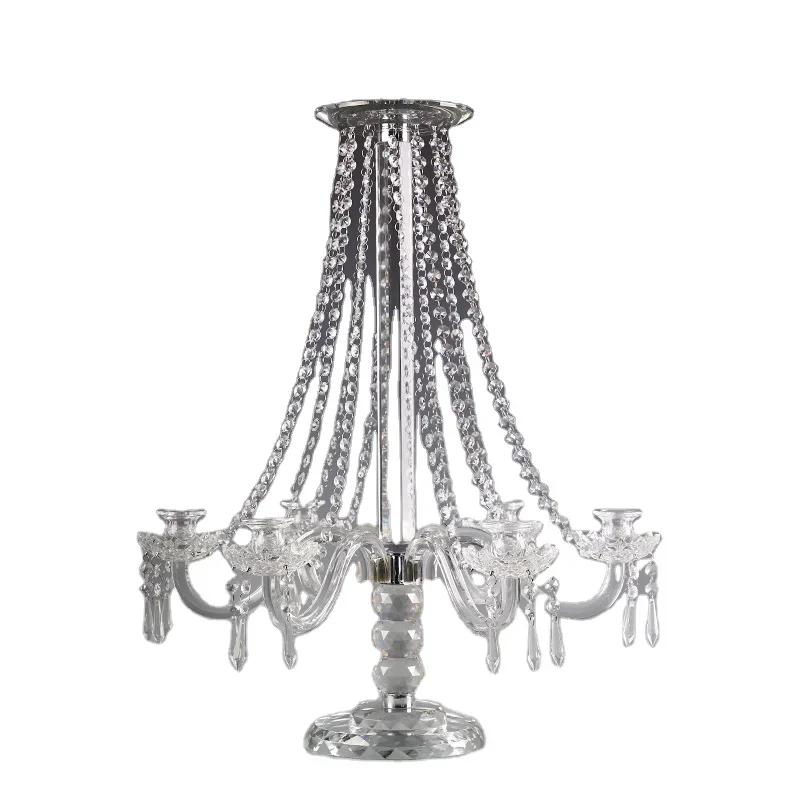 Crystal candle 9-arm wedding center ornament