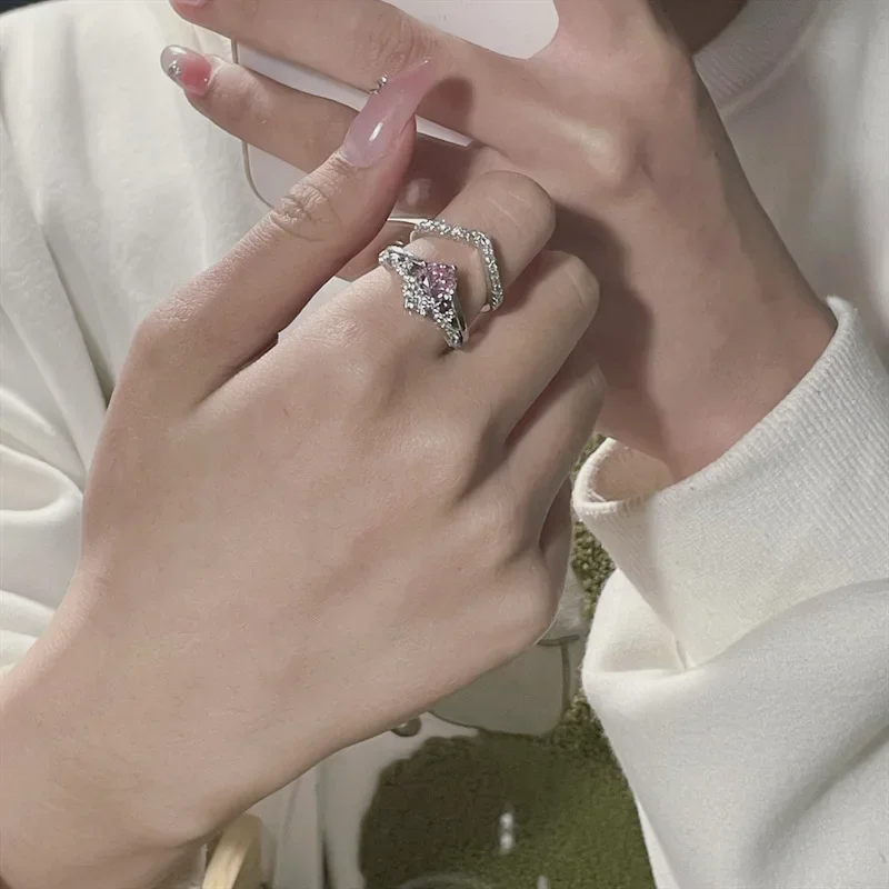 MDL Moissa!ite Style Micro-set 80 Points Moissanite Ring، مطلي بالألماس عيار 18 قيراط، تاج ومجموعة حلقات متعددة الأغراض #2