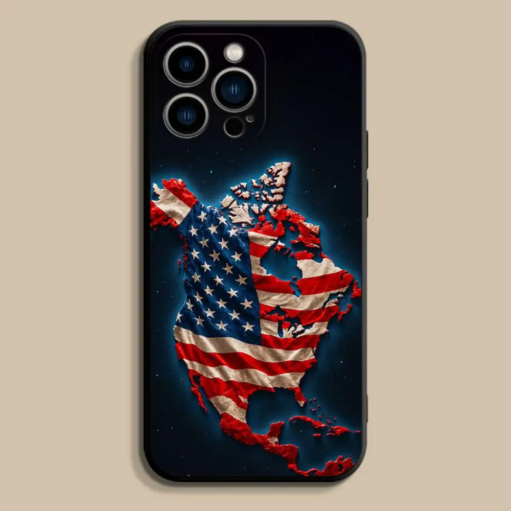 A-America USA F-Flag Phone Case For iPhone 17,16,15,14,13,12,Pro,Max,Plus,E,SE4,Air,Mini Black Soft Cover