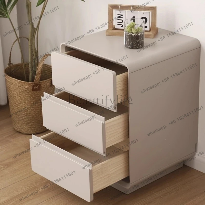 

Cream Wind Bedside Table Minimalist Bedroom Bedside Cabinet Solid Wood Locker