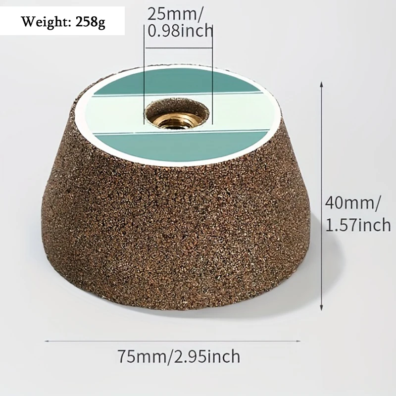 حجر طحن أخضر ملولب ، يستخدم لطحن الجرانيت والرخام والخرسانة ، عبوة واحدة ، 80 حصى ، 4x2x8-11 ، 3"