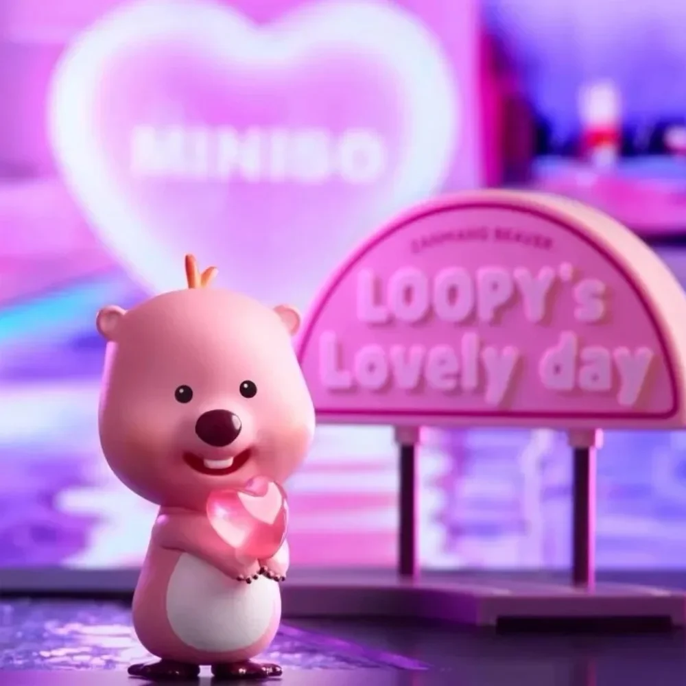 MINISO-Anime Figura Loopy Neon Highway Série Caixa Cega, Brinquedos Boneca Modelo Bonito Dos Desenhos Animados, Decoração Desktop Ornamentos, Menina Presente