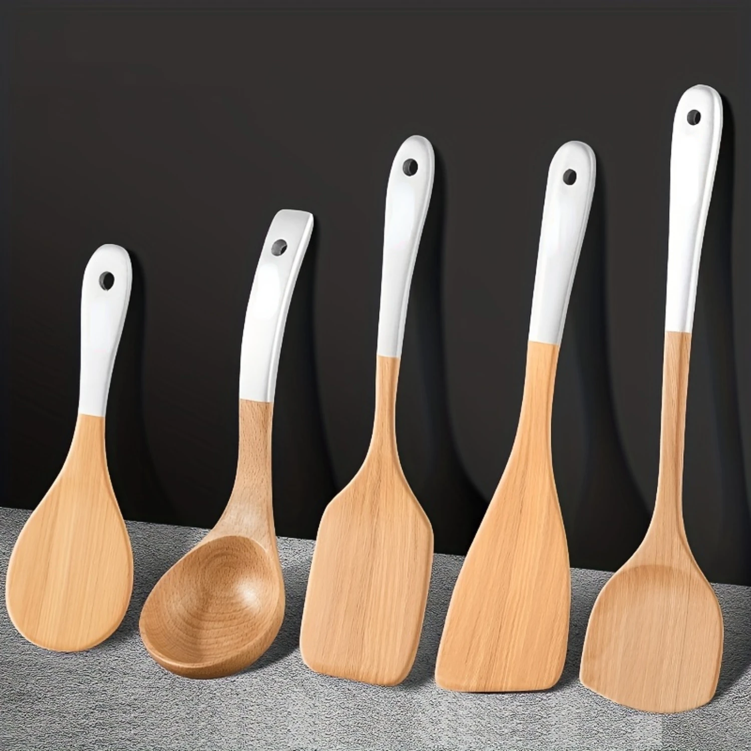 

Durable Non-Stick Wooden Spatulas and Spoons Set for High-Temperature Cooking, Perfect for Outdoor Camping and Cooking