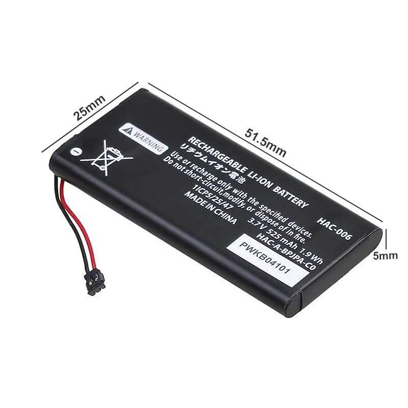 Batterie HAC006 525mAh pour Nintendo Switch HAC 006 HAC-015 HAC-016 HAC-A-JCL-C0 HAC-A-JCR-C0 Switch NS Joy-Con, 10 pièces, flambant neuf