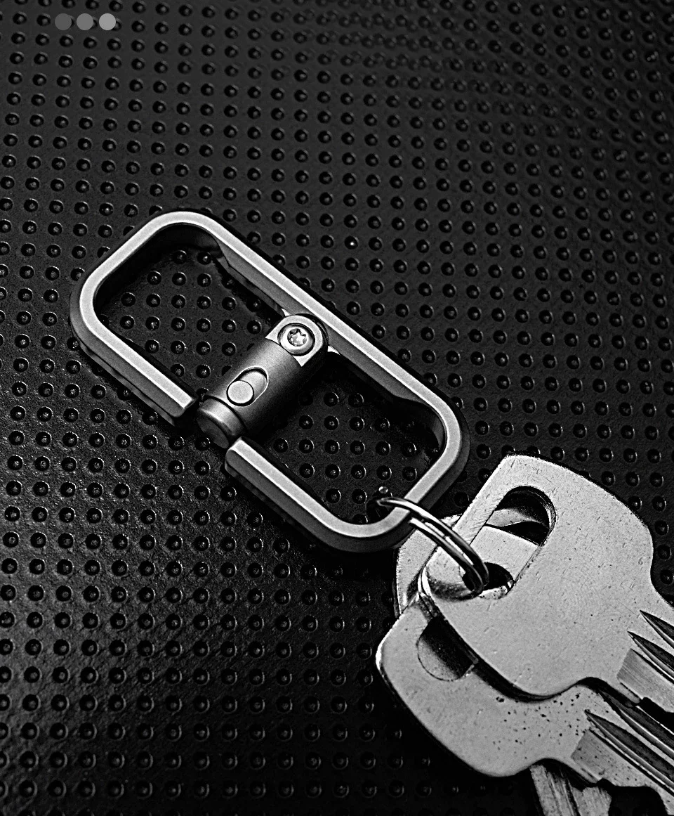 JINLITitanium Alloy Locking Carabiner Keychain Clip Anti-Loss EDC Tool for Men