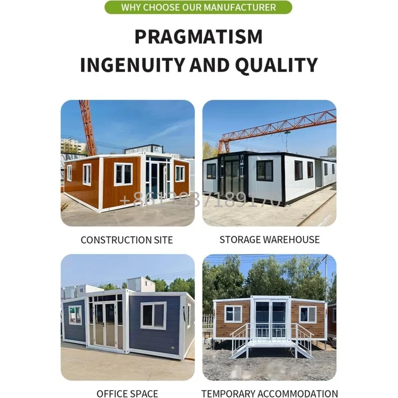 Expandable Prefabricated Container Home 20ft 40ft Tiny House with Bathroom and Kitchen Portable Modular Prefab Mobile Home