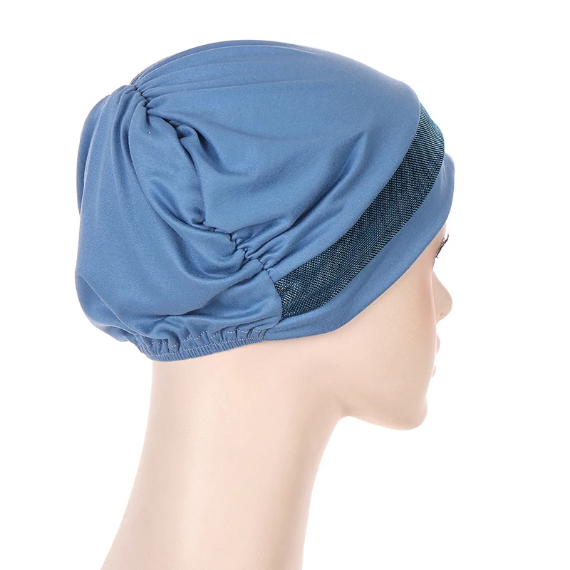 Turban pour femmes musulmanes, à la mode, sous Hijab, en soie brillante, islamique, Bonnet, chapeau