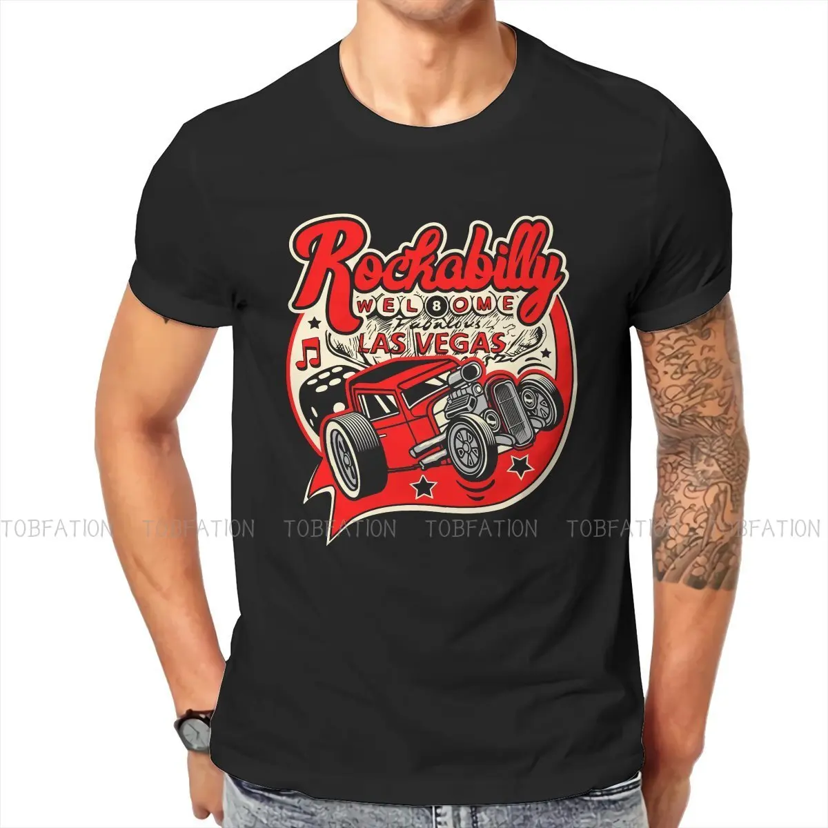 Rockabilly Hot Rod Sock Hop Rocker Vintage Rock and Roll Las Vegas Tshirt Top Graphic Men Summer Clothes Cotton Harajuku T Shirt