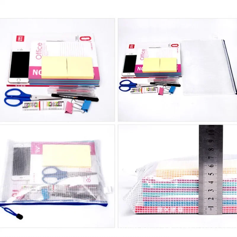 A3/A4 Waterproof Plastic Zipper Paper File Folder Book Pencil Pen Case Box File Document Storage Bag for Office Student Supplies