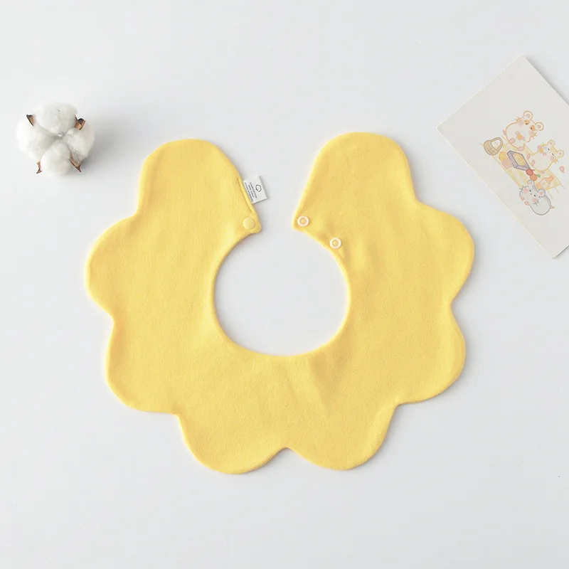 Koreanischen Stil Solide Baby Fütterung Sabbern Lätzchen Neue Kleinkinder Baumwolle Blütenblatt Speichel Handtuch Weiche Spucktuch Für Neugeborene Kleinkind Kinder Lätzchen