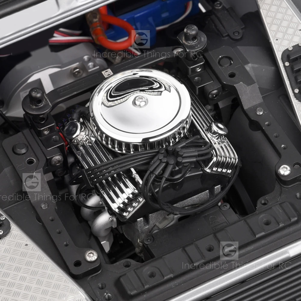 1 Pcs F82 V8 Simuleren Radiator Koelventilator Elektrische Motor Motor Voor 1:10 Schaal Rc Auto Axiale SCX10 90046 TRX4 redcat GEN8
