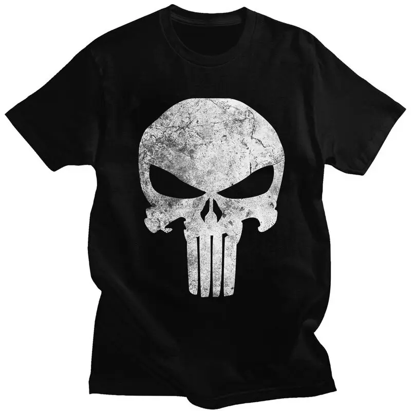 Benutzer definierte Mode Punisher Schädel T-Shirts Männer Kurzarm T-Shirts lässig T-Shirt Baumwolle übergroße T-Shirt Merch