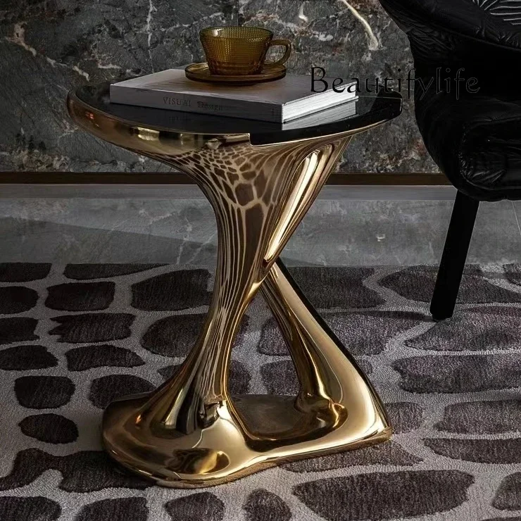 BJ Modern Simple And Creative Italian Light Luxury Marble Living Room Advanced Sense Creative Special-shaped Small Coffee Table