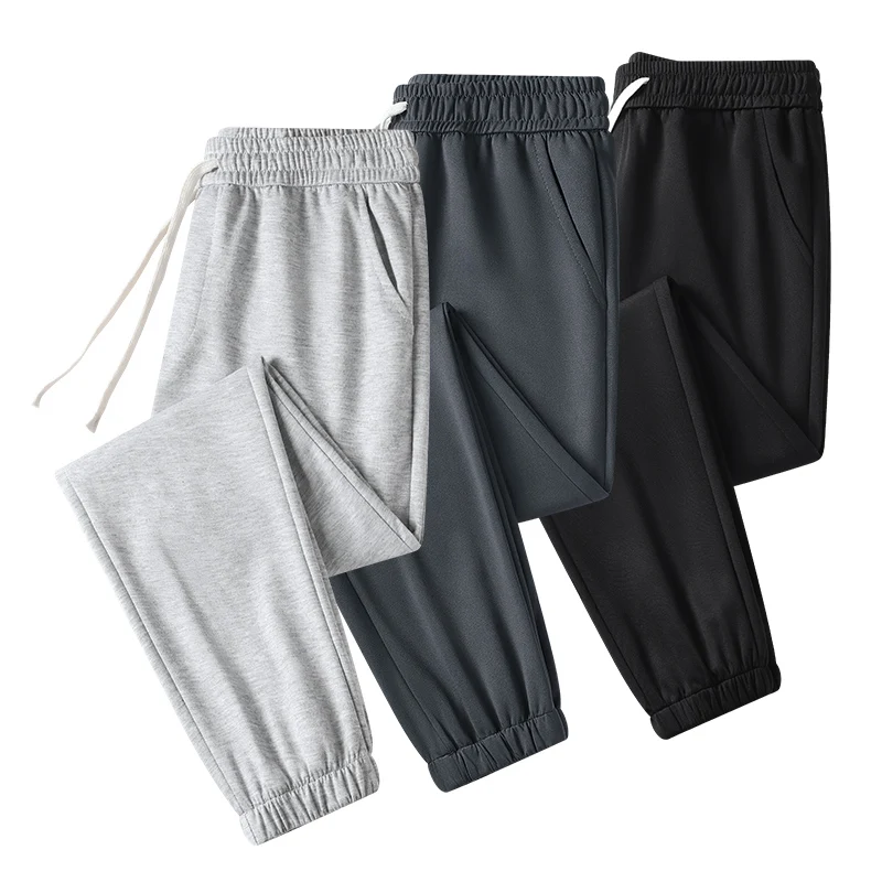 Mens Casual Pants Autumn Winter Fleece Sweatpants Men Running Jogger Sports Gym Trousers Fashion Solid Color Workout Long Pants