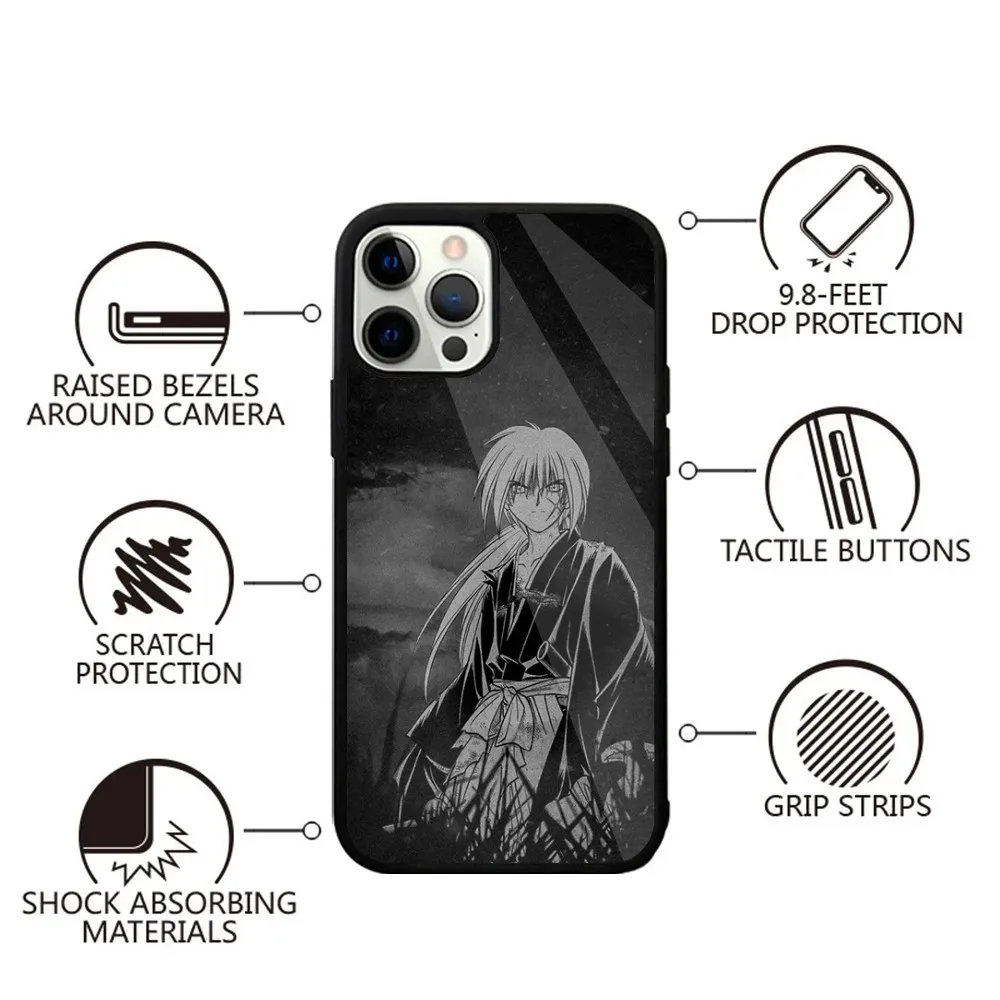 Anime Rurouni Kenshin Phone Case For iPhone 15,14,13,12,11,Plus,Pro,Max Mini Magsafe Magnetic Wireless Charging