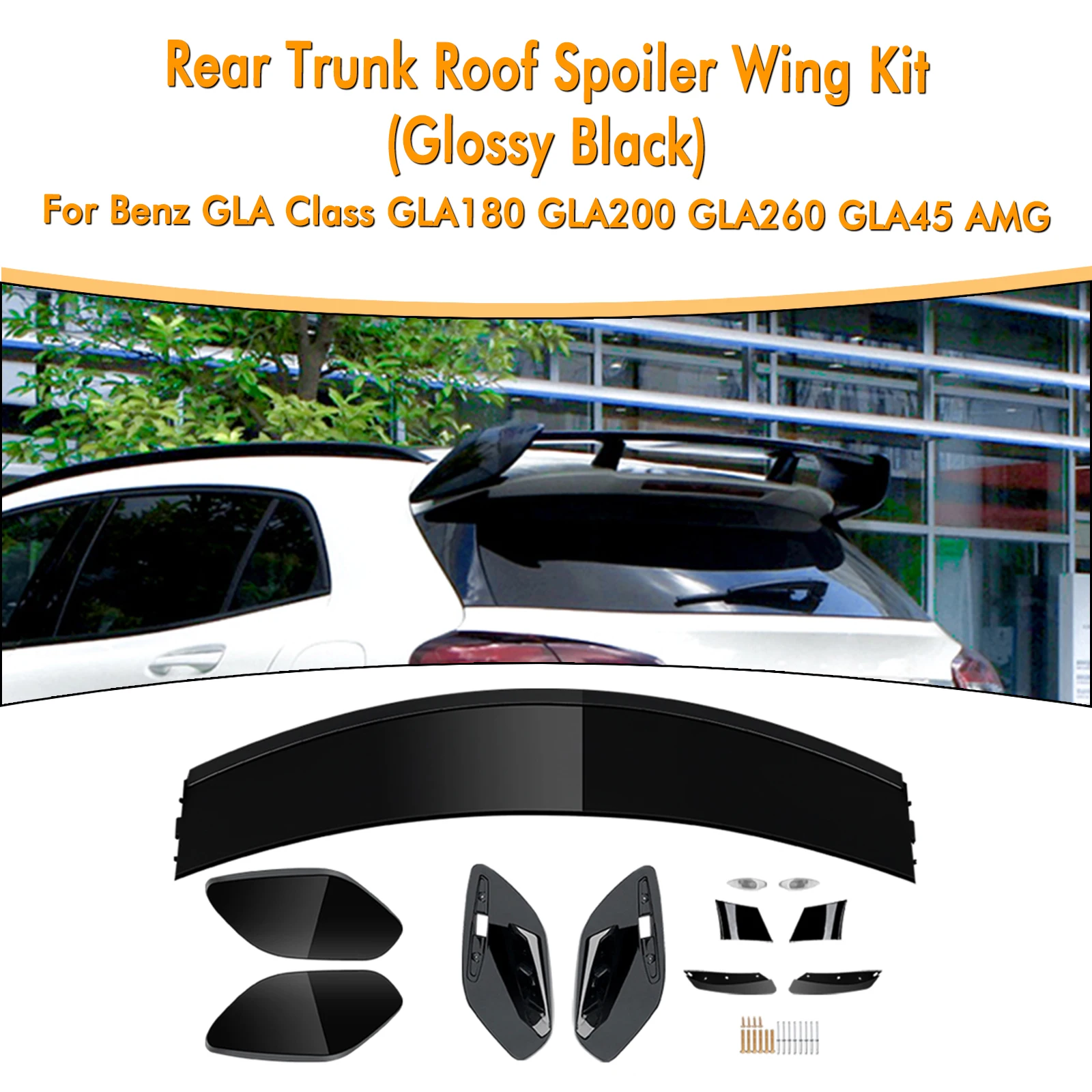 

Car Rear Trunk Spoiler Wing Window Black Roof Lip Trim For Mercedes-Benz X156 GLA Class GLA180 GLA200 GLA260 GLA45 AMG 2014-2019