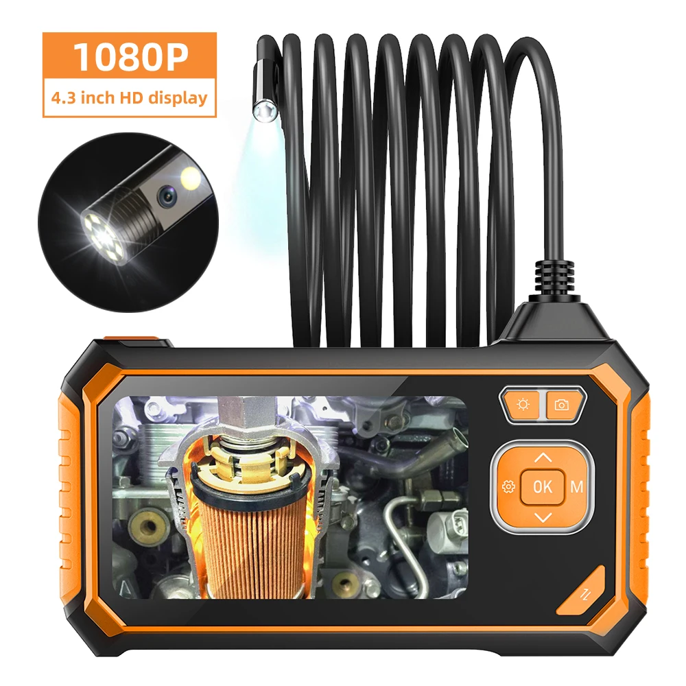 Portable HD video 1080P 113-B Inskam handheld industrial endoscope borescope inspection 4.3inch screen for car checking