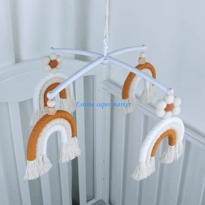 090B قوس قزح MACRAME قلادة الرياح قلادة قلادة موسيقية معلقة لأطفال الأطفال