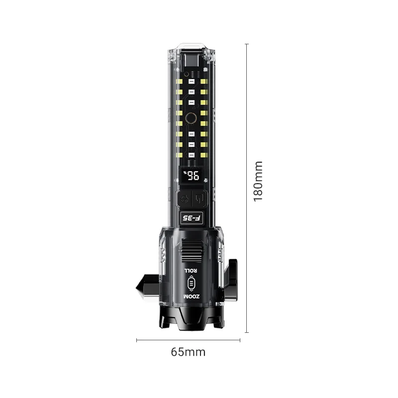 

Emergency Rechargeable LED Flashlights High Power Work Light Hand Tactical Flashlight New Roll Zoom Torch Lamp Outdoor Survival