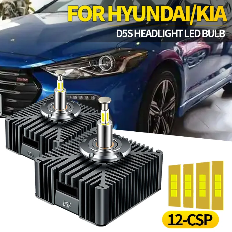 

2PCS D5S For Hyundai Elantra Kia Forte 2017-2018 Car Xenon HID LED Headlights Bulb Replacement Canbus 30000LM Plug&Play 6000K
