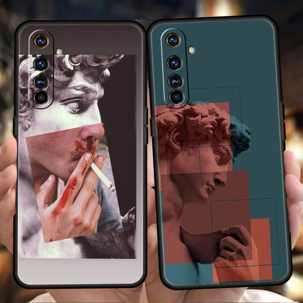 Art Aesthetic David Eyes Phone Case for Realme 8 9 Pro Plus 8i 9i 6 7 GT2 C21 C25 C3 C11 11 Pro 5G Plus Shockproof Silicon Shell