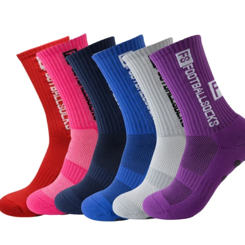 6 Paare/los FS Fußball Socken Neue Stil Runde Silikon Saugnapf Grip Anti Slip Fußball Socken Sport Männer Baseball Rugby socken
