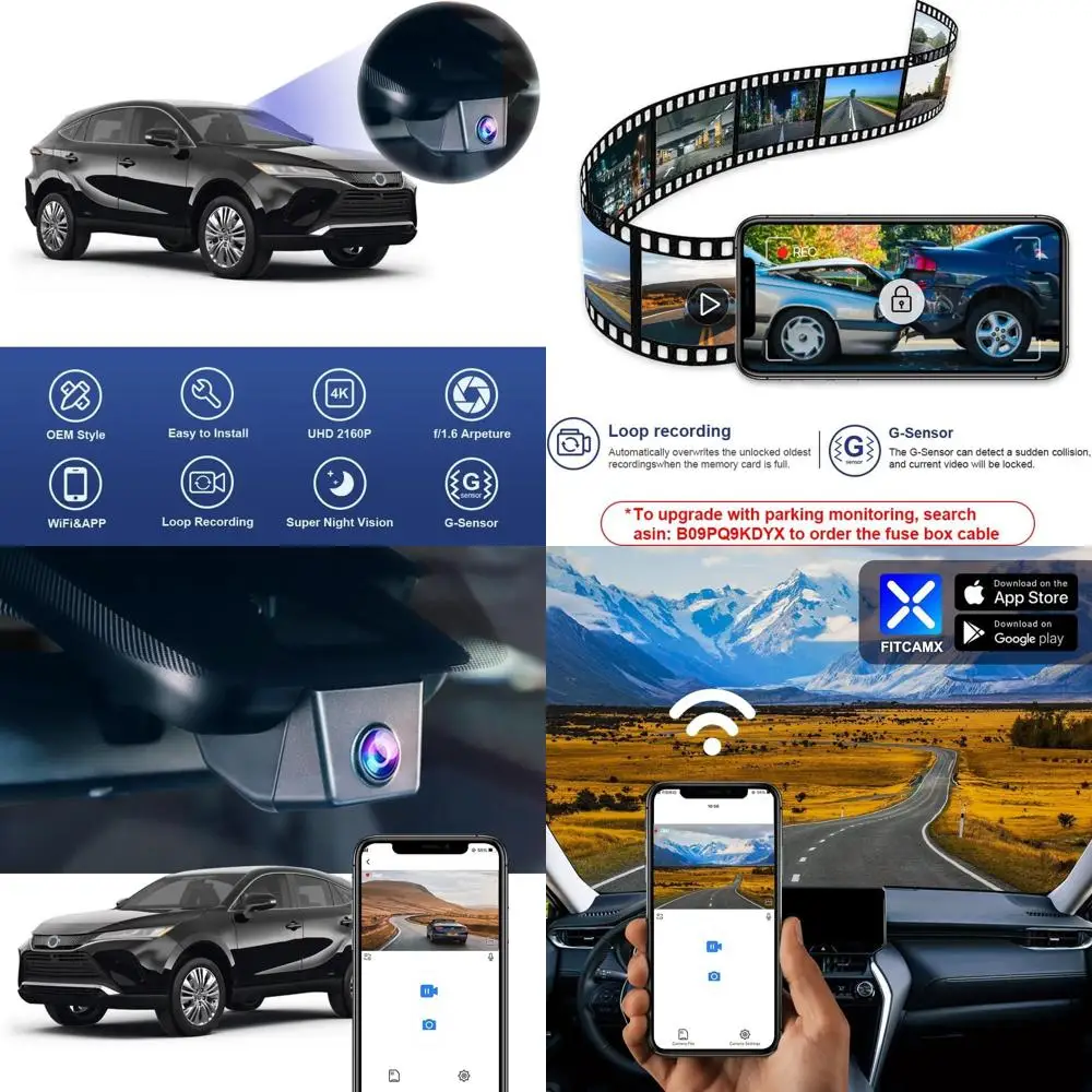 

Видеорегистратор 4K подходит для Toyota Venza 2021 2022 2023 2024 LE XLE Limited Nightshade Edition, OEM Look, UHD 2160P Video, встроенный