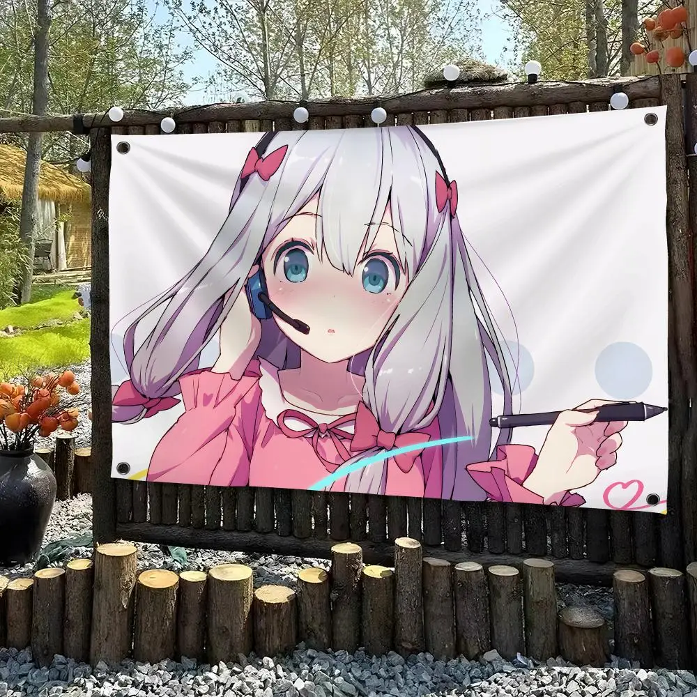 Anime I-Izumi S-Sagiri Flags Custom Wall Hanging Background Art Banner For Bedroom Home Living Room Outdoor Decor