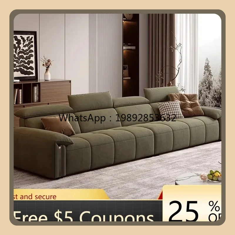 AB كريم نمط الإنترنت المشاهير مزدوجة مستقيم أريكة قماش غرفة المعيشة الحديثة بسيطة التكنولوجيا أريكة قماش #1