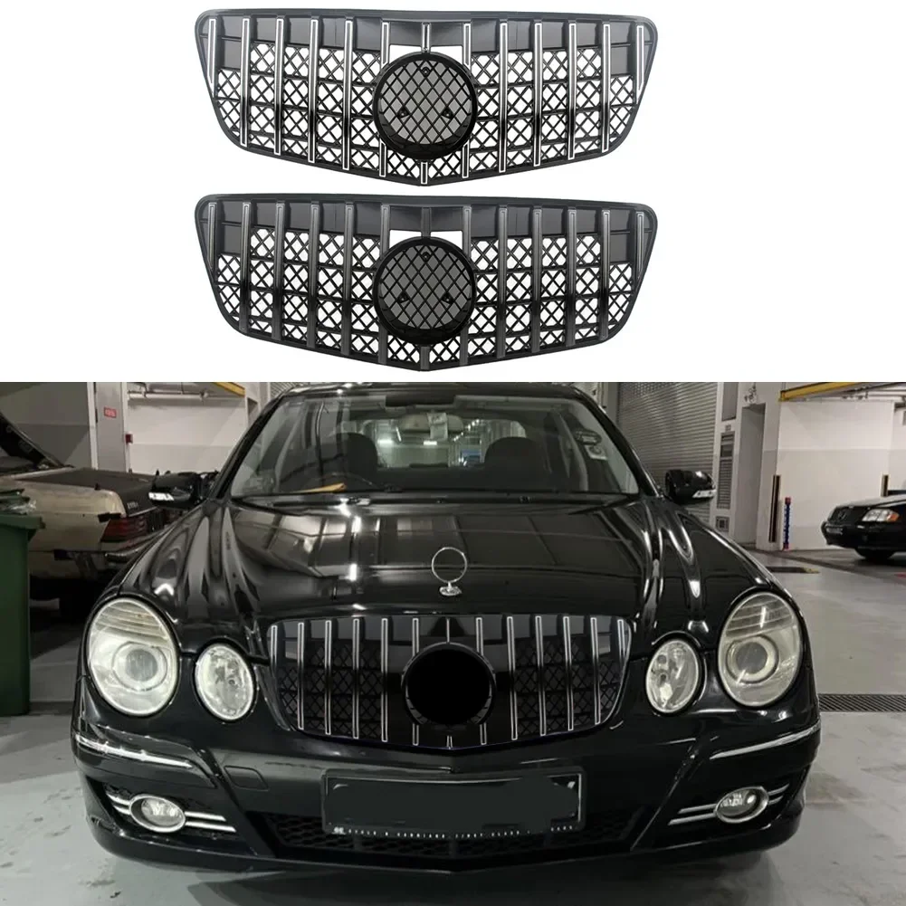 Front Grill Racing Facelift Upper Grilles Bumper For Mercedes-Benz E-Class W211 E200 E240 E320 2007 2008 2009