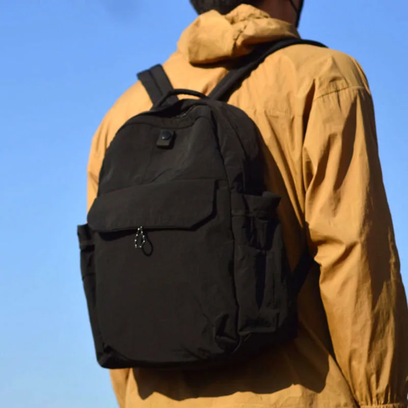 

AETOO новый японский однотонный плиссированный нейлоновый рюкзак мужской большой вместимости легкий рюкзак для отдыха женский студенческий рюкзак