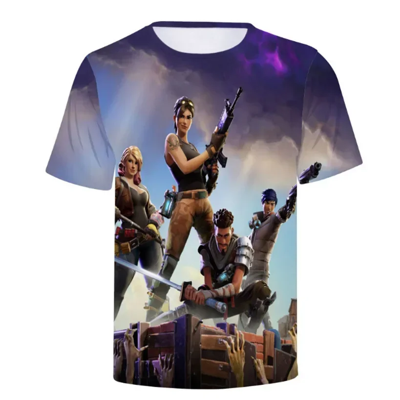 Fortnite Kids Clothing Tops Boy T-shirt Game Summer 3D Print T Shirts Funny Anime Short Sleeve Men\'s Women\'s Tee