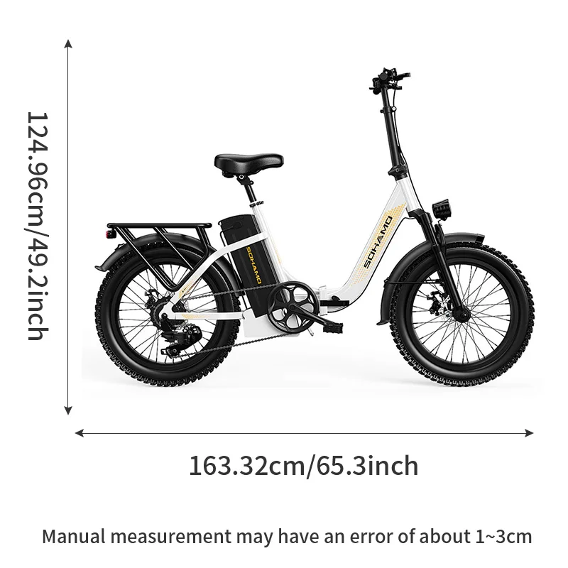 SOHAMO Men Women Road Mountain Folding Electric Bike 48V 20AH 1100W Ebike 60 Miles Long Range Urban Commuting Electric Bicycle