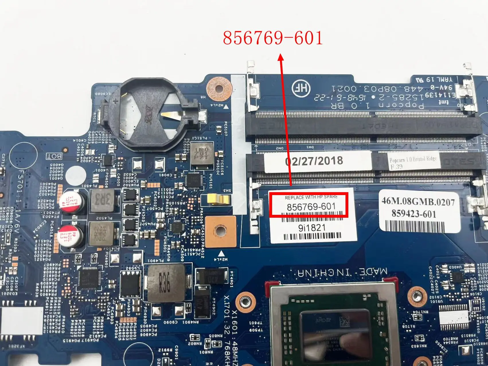 Untuk HP 17-Y 17Z-Y Notebook Motherboard DDR4 CPU A10-9600 15285-2 856769-601 100% tes berfungsi dengan baik