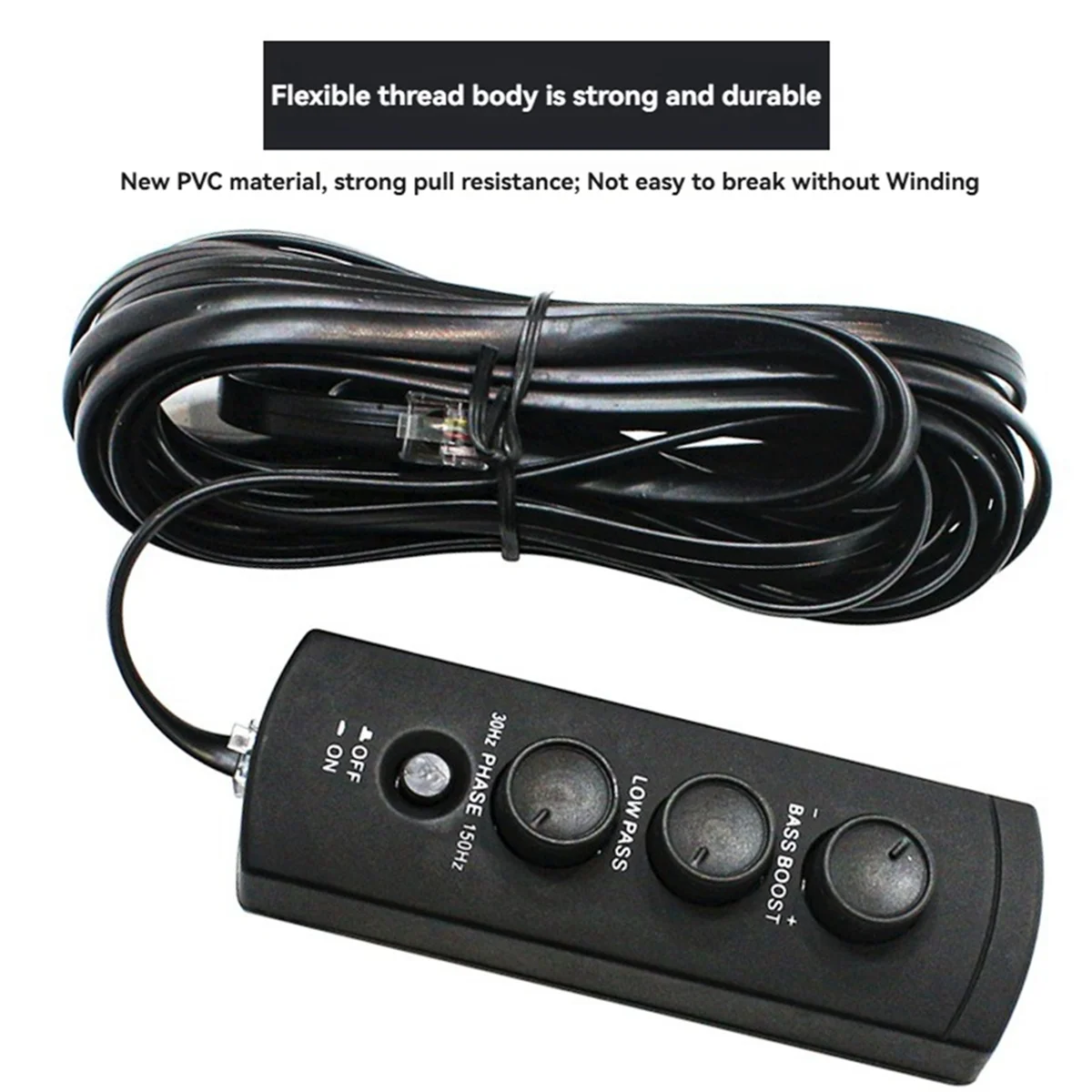 A51I Car Spare Tire Bass Amplifier Volume Controller Spare Tire Bass Remote Volume Regulator 6-Core Crystal Interface