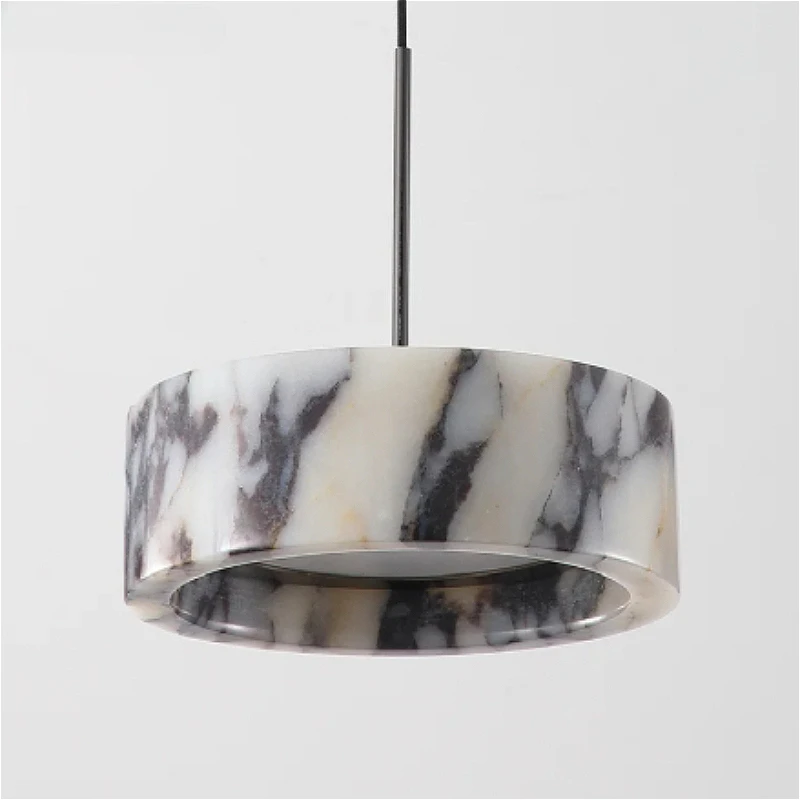 Modern Minimal High-end LED Pendant Light Stone Black White Chandelier Home Decor Cafe Dinning Room Island Lamp Lighting Fixture