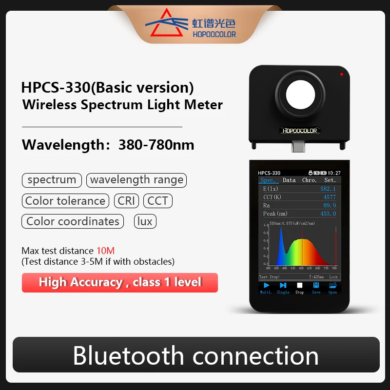 HPCS310 Cheap Price Portable Light Spectrometer CCT CRI Meter Lux Test