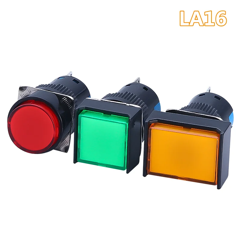 La16-11 16mm Button Switch Self-locking / Reset / Instantaneous 3-pin No + NC 6-pin 2No + NC 3A / 250VAC Blue Green Red White