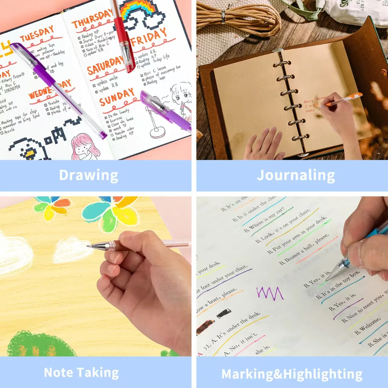 36pcs Gel Pen Set for Making Cards,hand account, Journaling Planner DIY Crafting Doodling Drawing