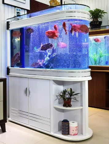 For W4 Household Goldfish Tank Living Room Glass Bullet Ecological Aquarium Medium Large Screen Partition
