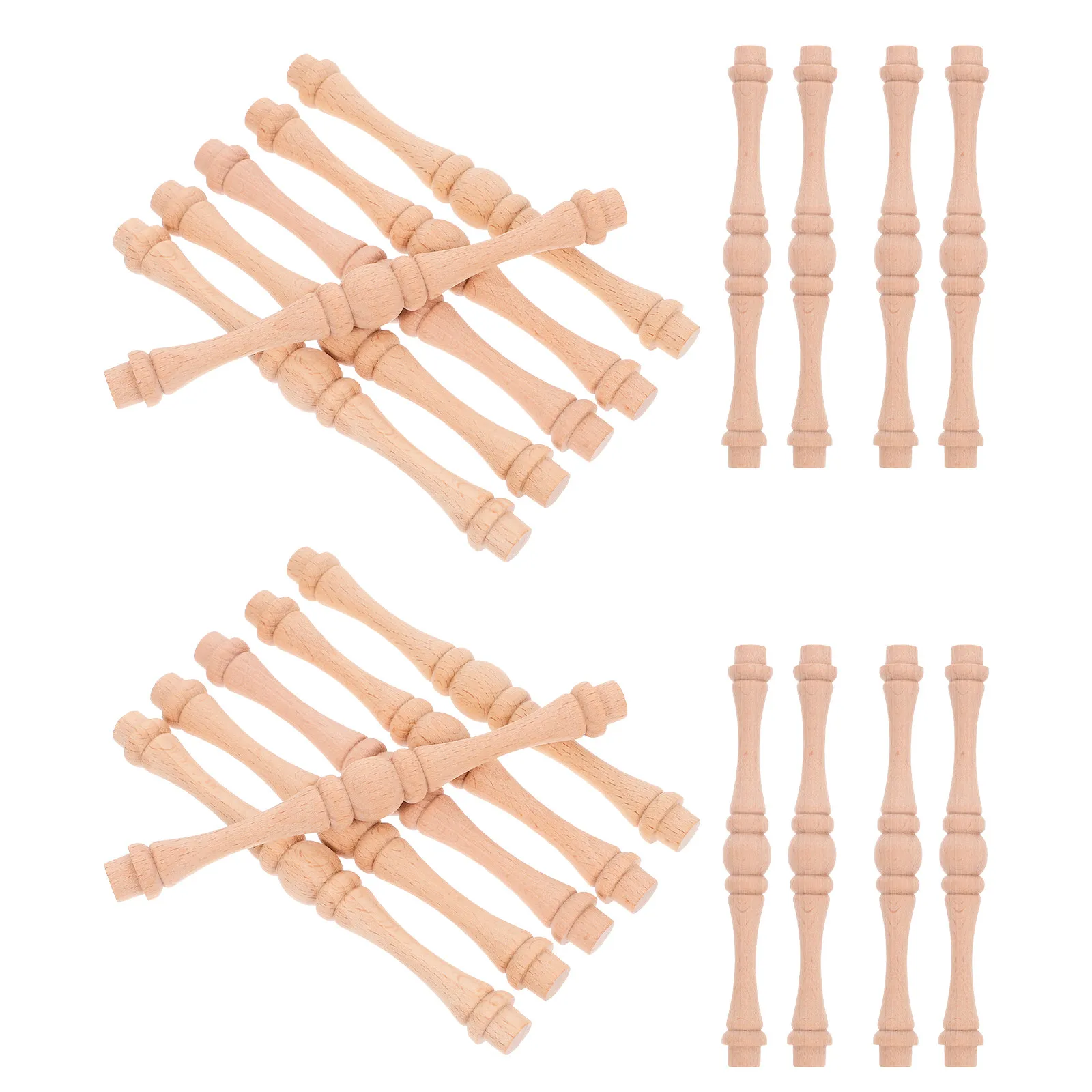 25 pcs Railing Decorative Wood Post Stair Spindles Baluster Halloween Christmas New Year Carved Applique Wood Diy Crafts Wooden
