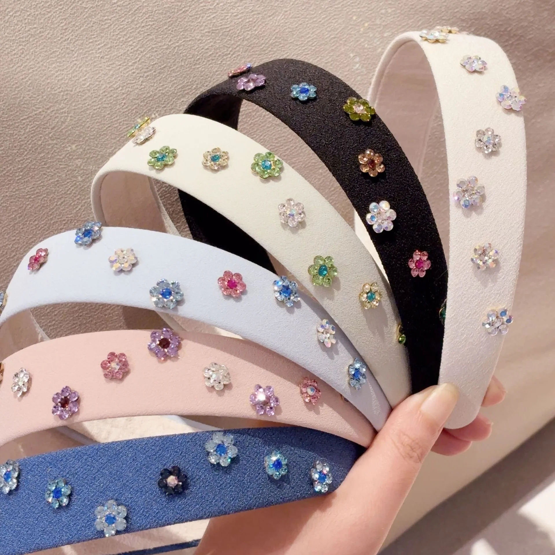 Korean New Arrival: Premium Rhinestone Floral Headband Hair Accessory for Women